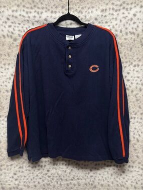VINTAGE 1999 THE EDGE CHICAGO BEARS COTTON HENLEY PULLOVER